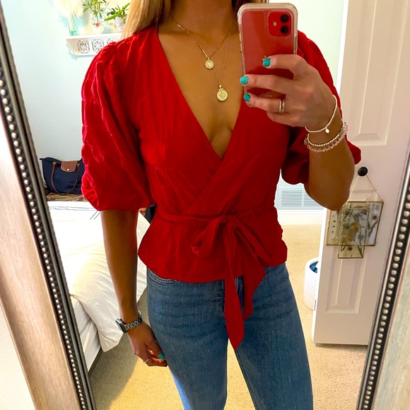 H&M Tops - Red H&M Blouse